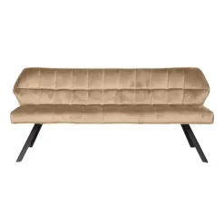 Dimehouse Eetkamerbank Lino Velvet Stof Champagne 180 cm Geblokt Online