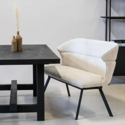 Giga Meubel Eetkamerbank Rechthoek - Beige Stof - 160x60x88cm - Avery