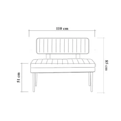 Emob Eetkamerbank Vina - 110x40x82cm - den/antraciet Online