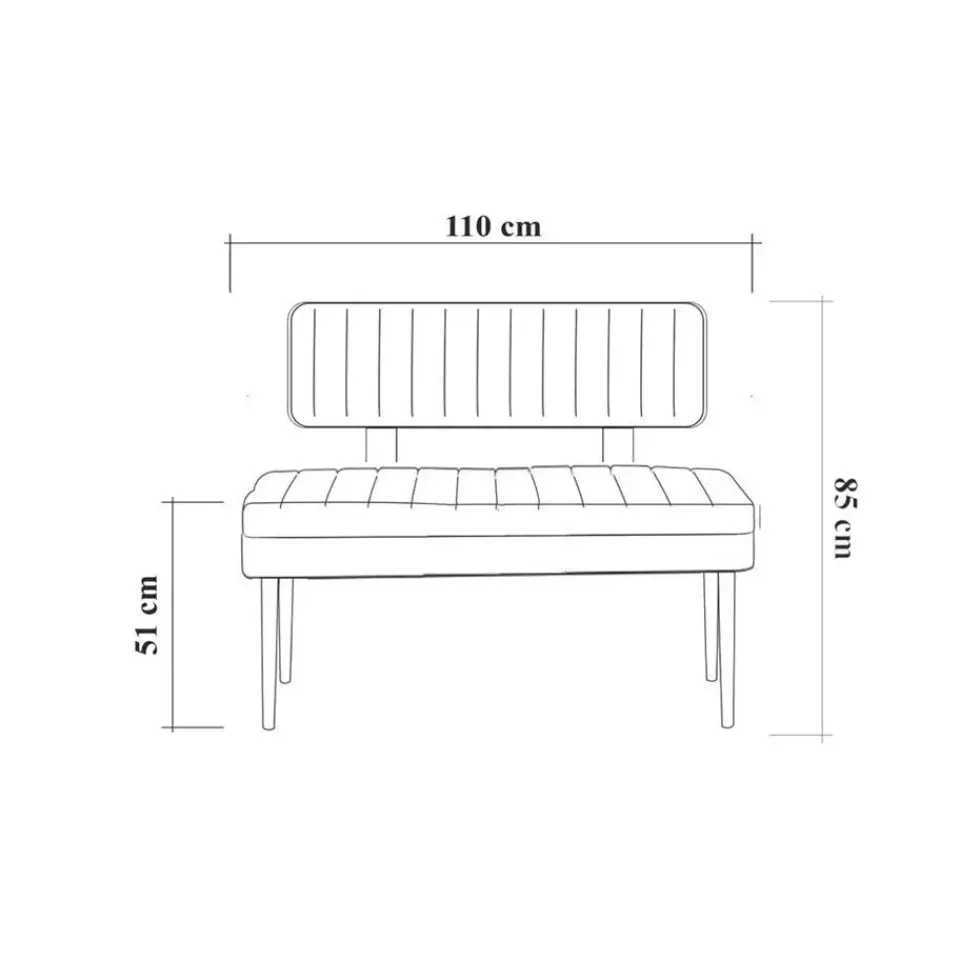 Emob Eetkamerbank Vina - 110x40x82cm - den/antraciet Online