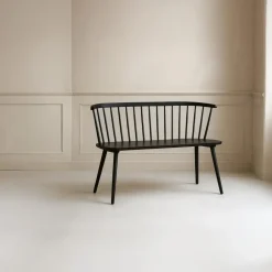 Fjôrd Eetkamerbank Zwart Rubberhout - 120x49x77cm - Bobby Hot