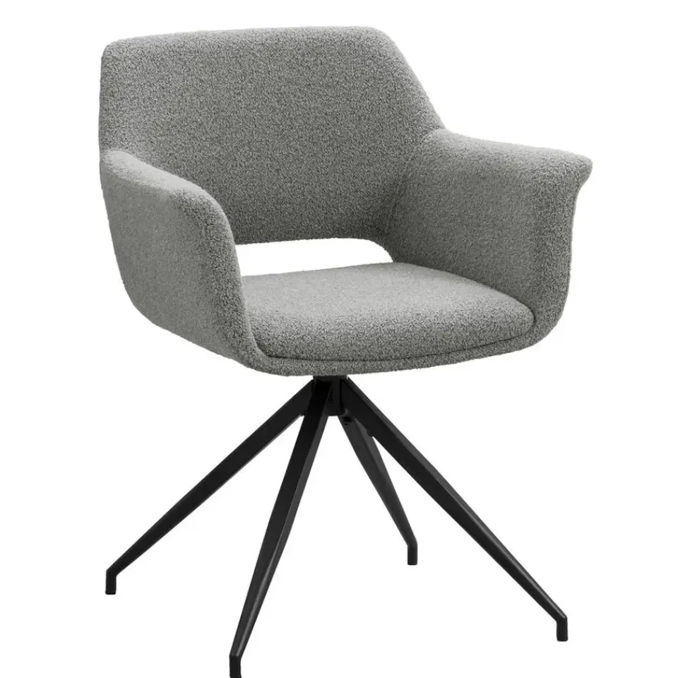 Leen Bakker Eetkamerstoel Belle - stof - grijs Best