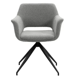 Leen Bakker Eetkamerstoel Belle - stof - grijs Best