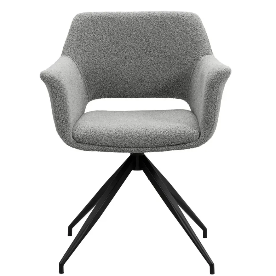 Leen Bakker Eetkamerstoel Belle - stof - grijs Best