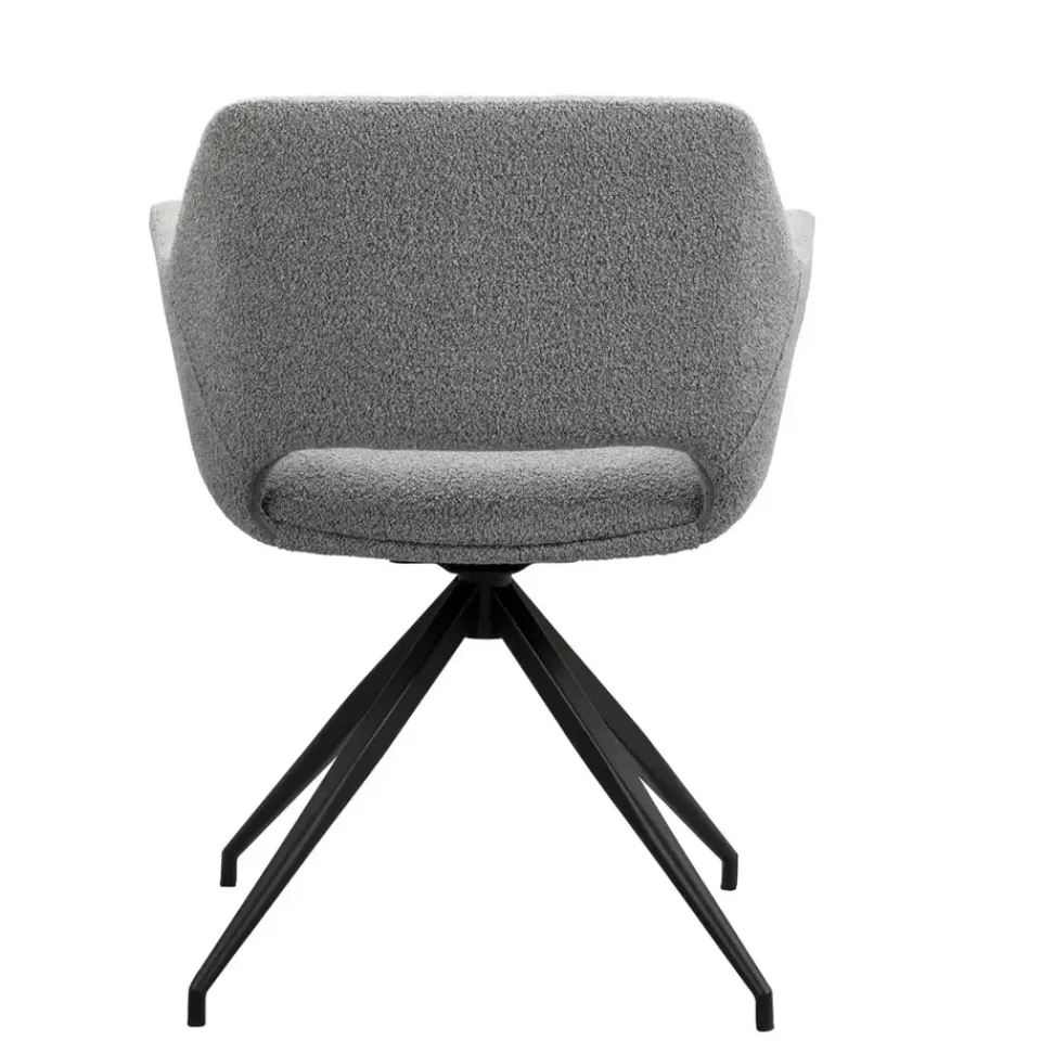 Leen Bakker Eetkamerstoel Belle - stof - grijs Best