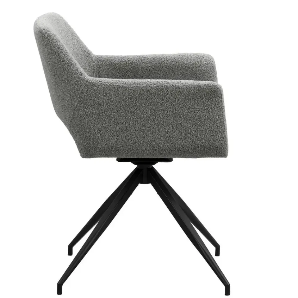 Leen Bakker Eetkamerstoel Belle - stof - grijs Best