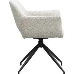 Leen Bakker Eetkamerstoel Belle - stof - crème Outlet