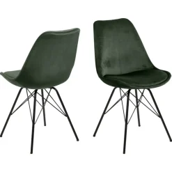 Leen Bakker Eetkamerstoel Bonn (2 stuks) - velvet - groen Discount
