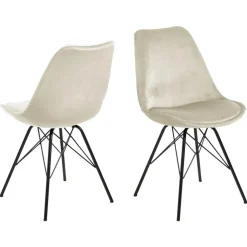 Leen Bakker Eetkamerstoel Bonn (2 stuks) - velvet - zand Clearance