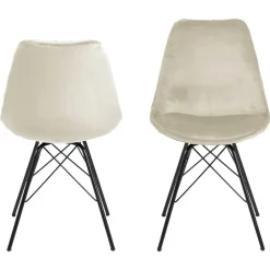 Leen Bakker Eetkamerstoel Bonn (2 stuks) - velvet - zand Clearance