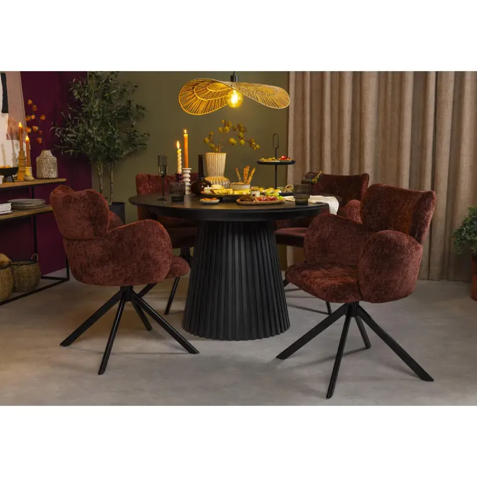 Leen Bakker Eetkamerstoel Coco - wijnrood