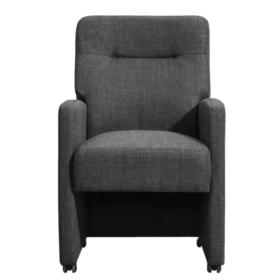 Leen Bakker Eetkamerstoel Daniel - stof - antraciet