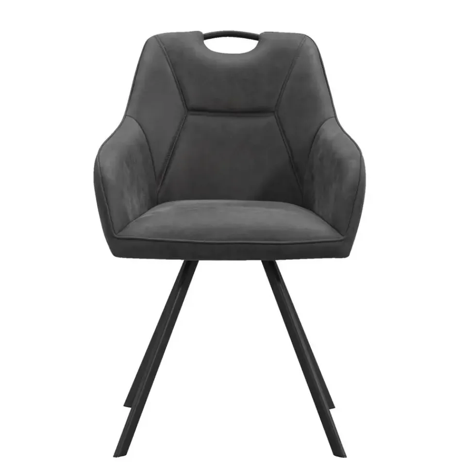 Leen Bakker Eetkamerstoel Jesse met armleuning - antraciet Discount