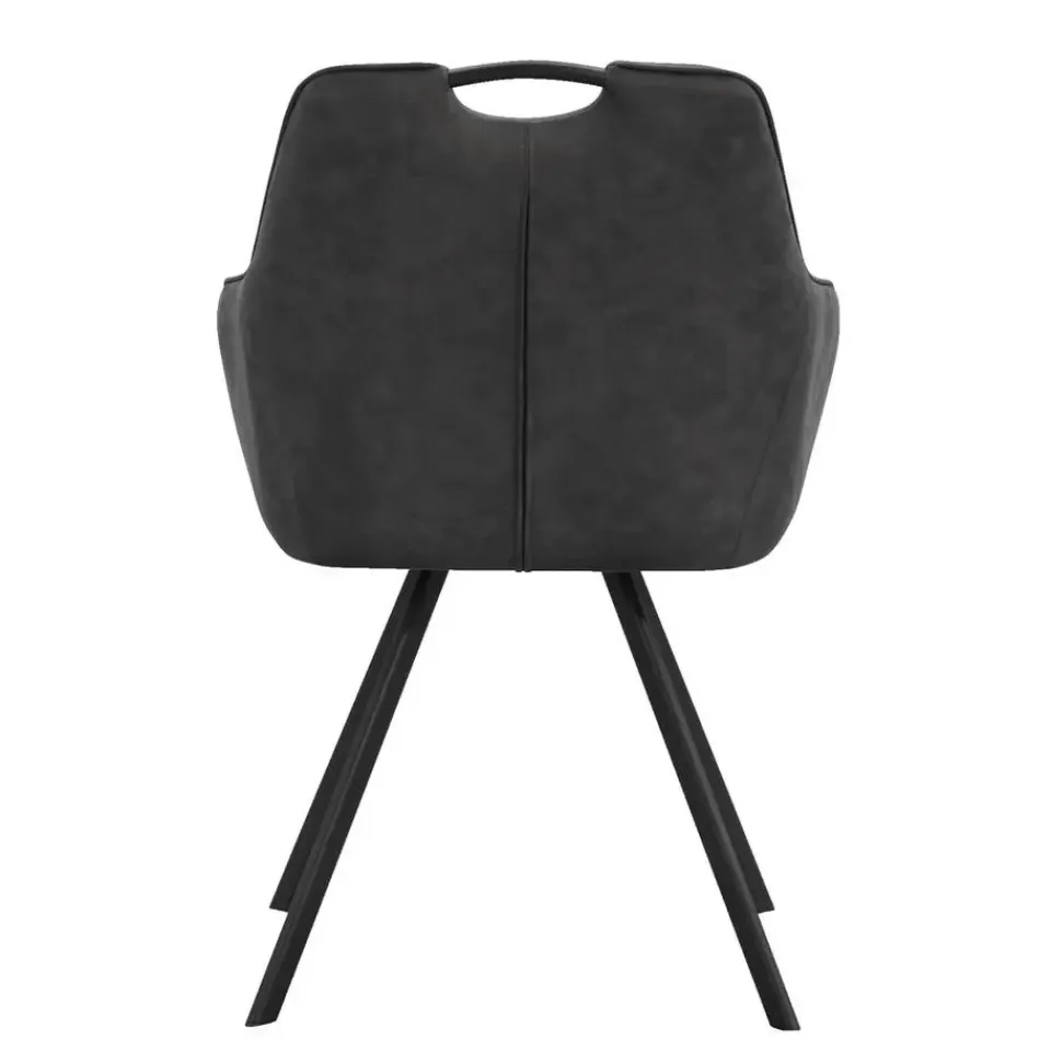 Leen Bakker Eetkamerstoel Jesse met armleuning - antraciet Discount