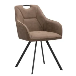 Leen Bakker Eetkamerstoel Jesse met armleuning - cognac Clearance