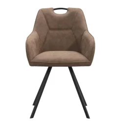 Leen Bakker Eetkamerstoel Jesse met armleuning - cognac Clearance