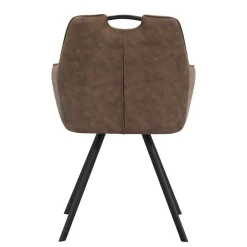 Leen Bakker Eetkamerstoel Jesse met armleuning - cognac Clearance