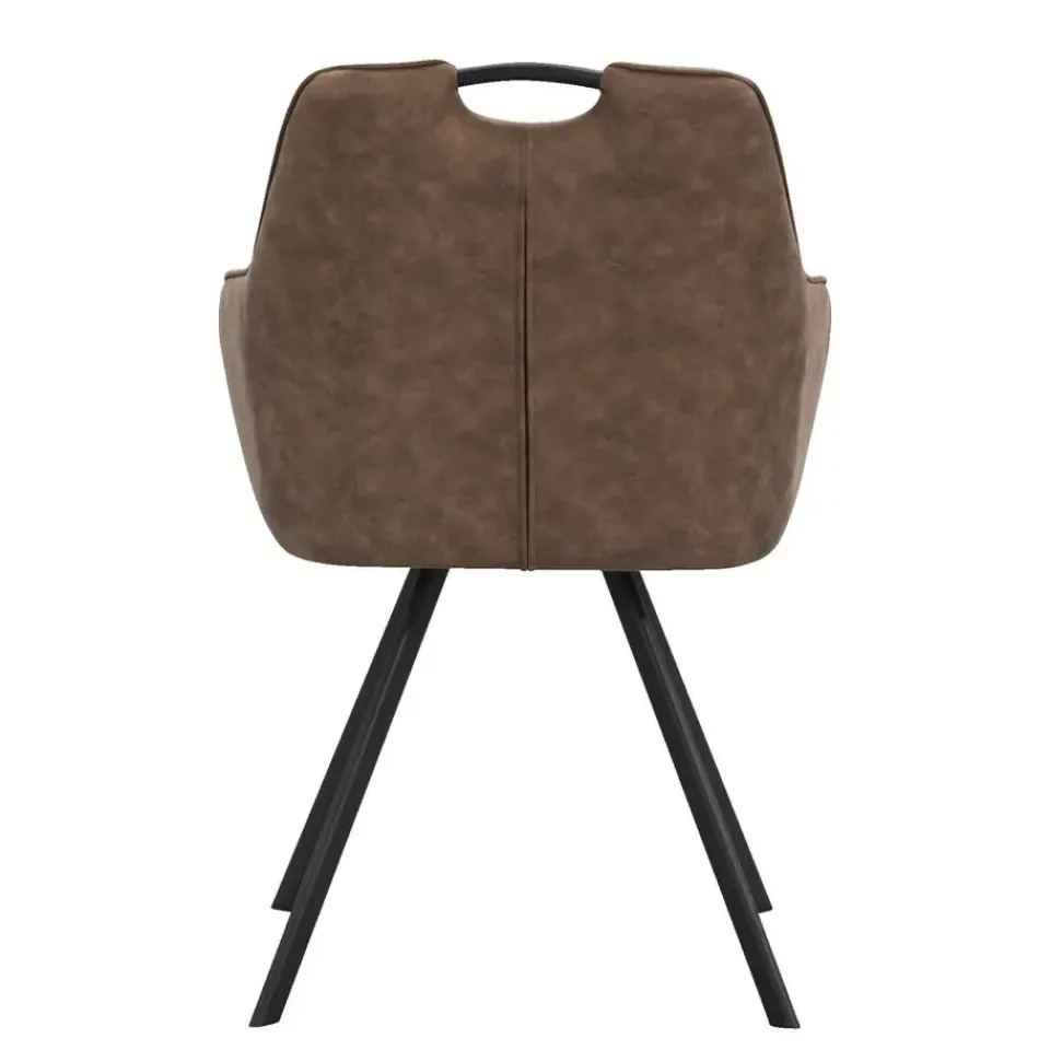 Leen Bakker Eetkamerstoel Jesse met armleuning - cognac Clearance