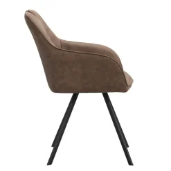 Leen Bakker Eetkamerstoel Jesse met armleuning - cognac Clearance