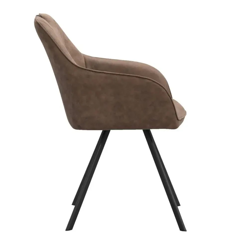 Leen Bakker Eetkamerstoel Jesse met armleuning - cognac Clearance