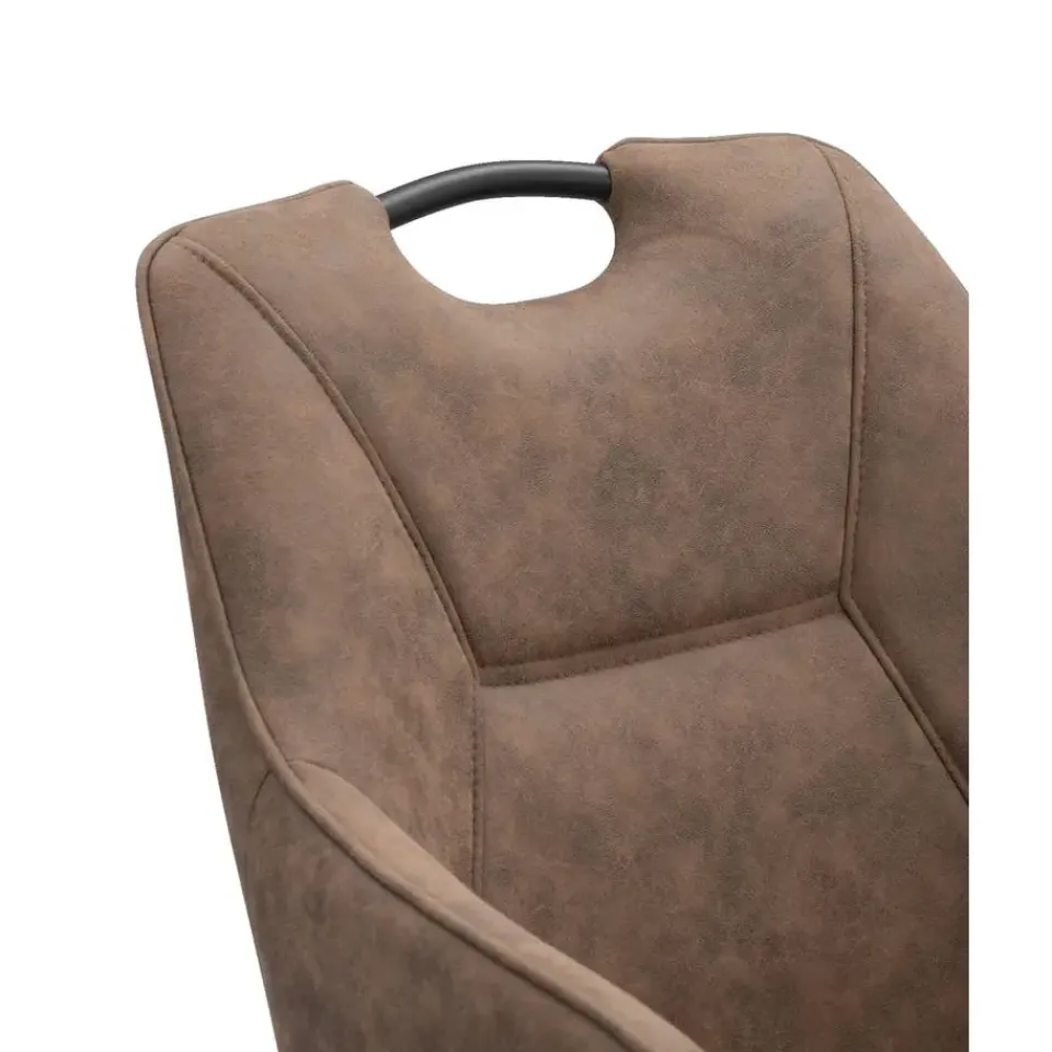 Leen Bakker Eetkamerstoel Jesse met armleuning - cognac Clearance