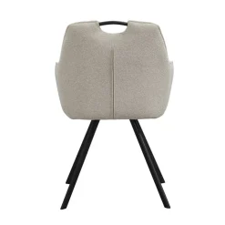 Leen Bakker Eetkamerstoel Jesse met armleuning - bouclé - zand Hot