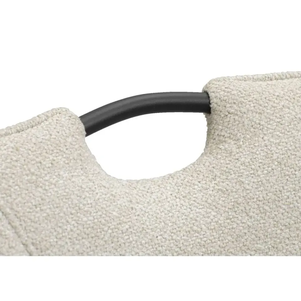 Leen Bakker Eetkamerstoel Jesse met armleuning - bouclé - zand Hot