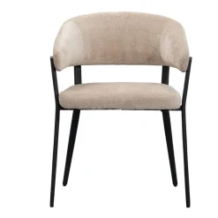 Leen Bakker Eetkamerstoel Liv - stof - caramel