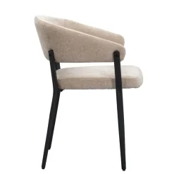 Leen Bakker Eetkamerstoel Liv - stof - caramel