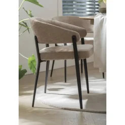 Leen Bakker Eetkamerstoel Liv - stof - caramel