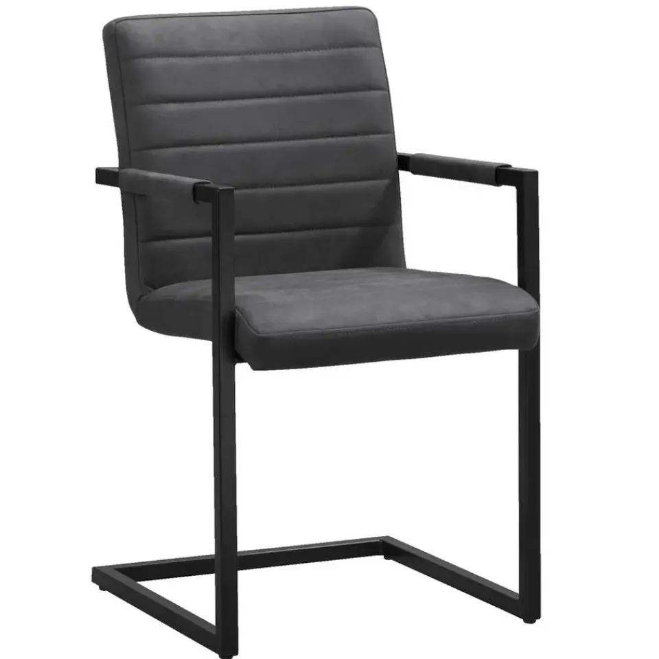 Leen Bakker Eetkamerstoel Lizzy - met armleuningen - antraciet Sale