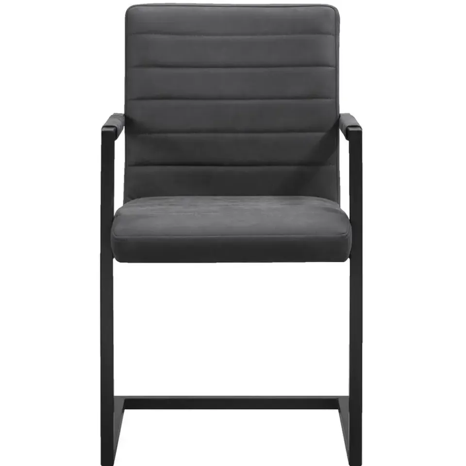 Leen Bakker Eetkamerstoel Lizzy - met armleuningen - antraciet Sale