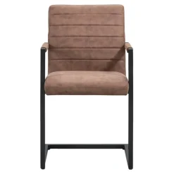 Leen Bakker Eetkamerstoel Lizzy - met armleuningen - cognac Sale