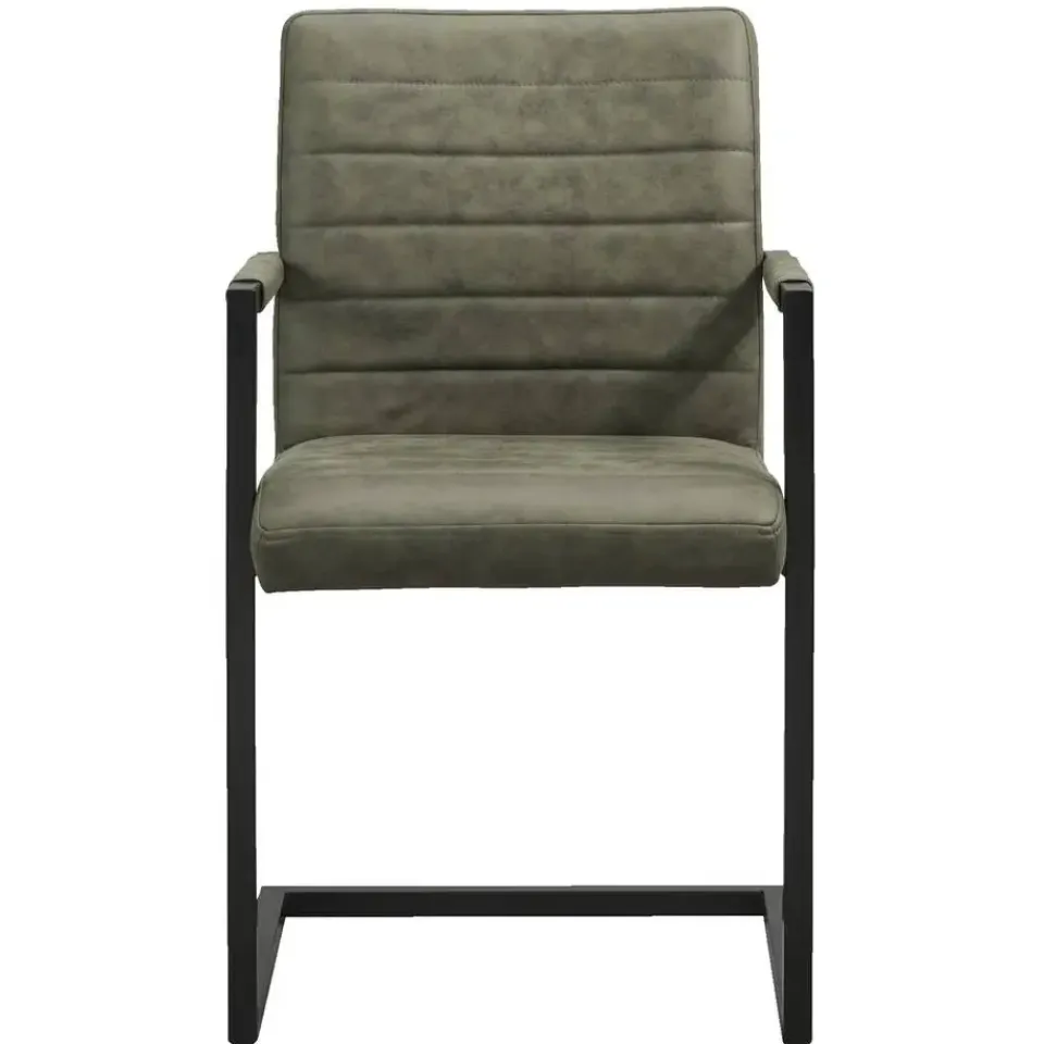 Leen Bakker Eetkamerstoel Lizzy - met armleuningen - groen Sale