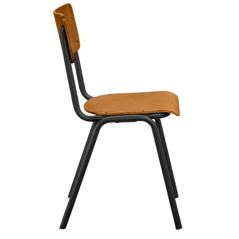 Leen Bakker Eetkamerstoel Oscar - hout - bruin/zwart New