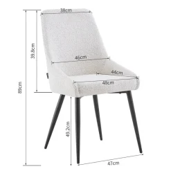 Furnihaus Eetkamerstoel Oscar Beige Boucle Set van 2 Clearance