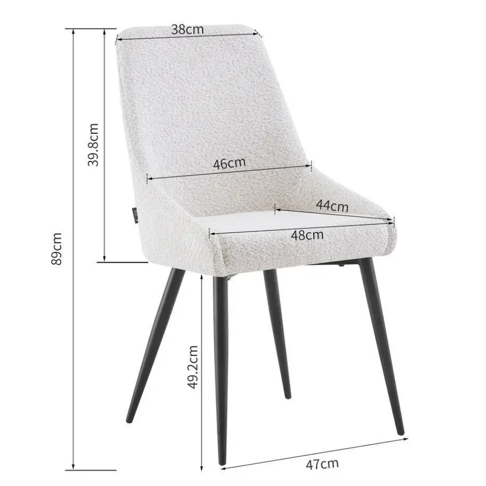 Furnihaus Eetkamerstoel Oscar Beige Boucle Set van 2 Clearance