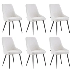 Furnihaus Eetkamerstoel Oscar Beige Boucle Set van 6 New