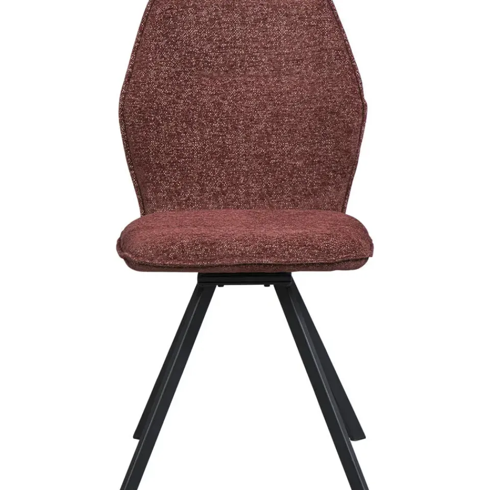 Leen Bakker Eetkamerstoel Raffy - stof - wijnrood Clearance
