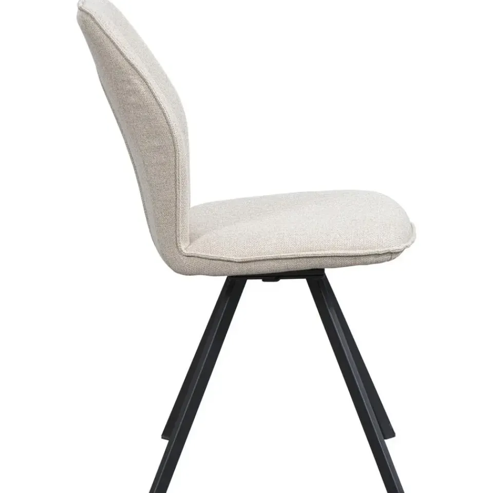 Leen Bakker Eetkamerstoel Raffy - stof - beige Hot