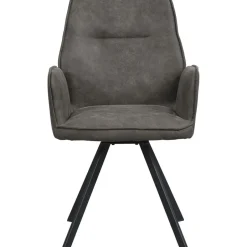 Leen Bakker Eetkamerstoel Raffy met armleuning - stof - antraciet Hot