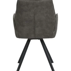 Leen Bakker Eetkamerstoel Raffy met armleuning - stof - antraciet Hot