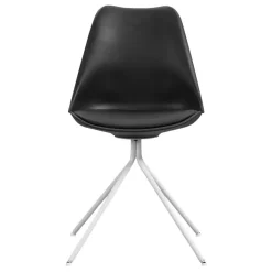 Leen Bakker Eetkamerstoel Senja - zwart - wit metaal Clearance