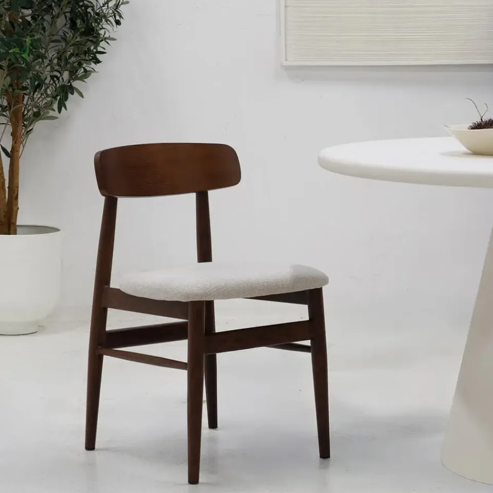 Giga Meubel Eetkamerstoel Walnoot Hout - 45x51x76cm - Zithoogte 47cm - Liza - Set van 2 Sale