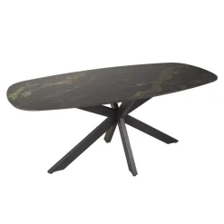 Giga Living Eettafel - Deens Ovaal 180cm - Zwart Keramiek - Ceramic Fossil Online
