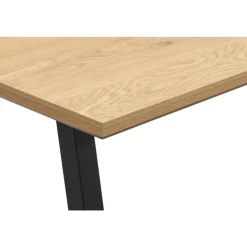 Leen Bakker Eettafel Brigitte rechthoekig - naturel/zwart - 220x100 cm