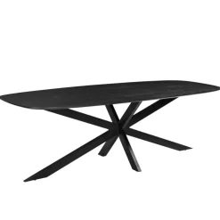 Giga Meubel Eettafel Deens Ovaal - Zwart - Mangohout - 240 cm - Tafel Jordan Sale