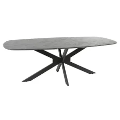 Giga Living Eettafel Deens Ovaal 215cm - Zwart Marmerlook - 6-8 Personen