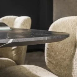 Giga Living Eettafel Deens Ovaal 215cm - Zwart Marmerlook - 6-8 Personen