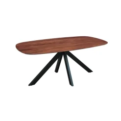 Dimehouse Eettafel deens ovaal Paris walnoot finish 180x100 cm - Hout - Bruin New